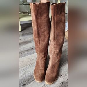 Bronx Brown Suede Knee-High Boots Size 38